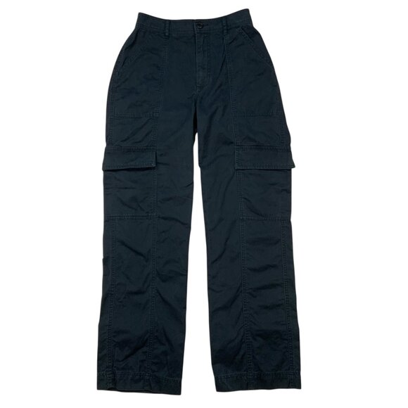 Abercrombie & Fitch Womens Cargo Pant 4 27 Black High Rise Straight Leg Academia - Picture 12 of 12